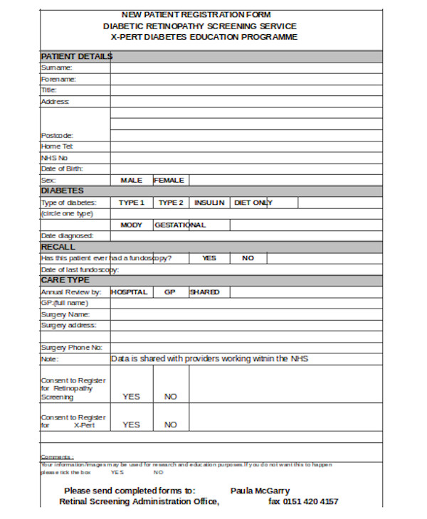 FREE 9+ Patient Registration Form Samples in PDF | Excel | MS Word