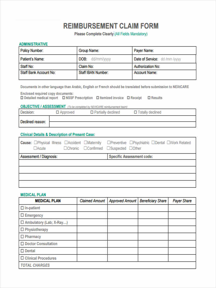 Medicare Dental Reimbursement Form