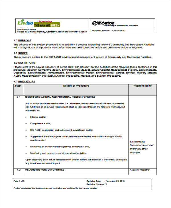 Preventative Action Plan File Sample FREE 8+ Preventive Action Forms in PDF | Ms Word | Excel