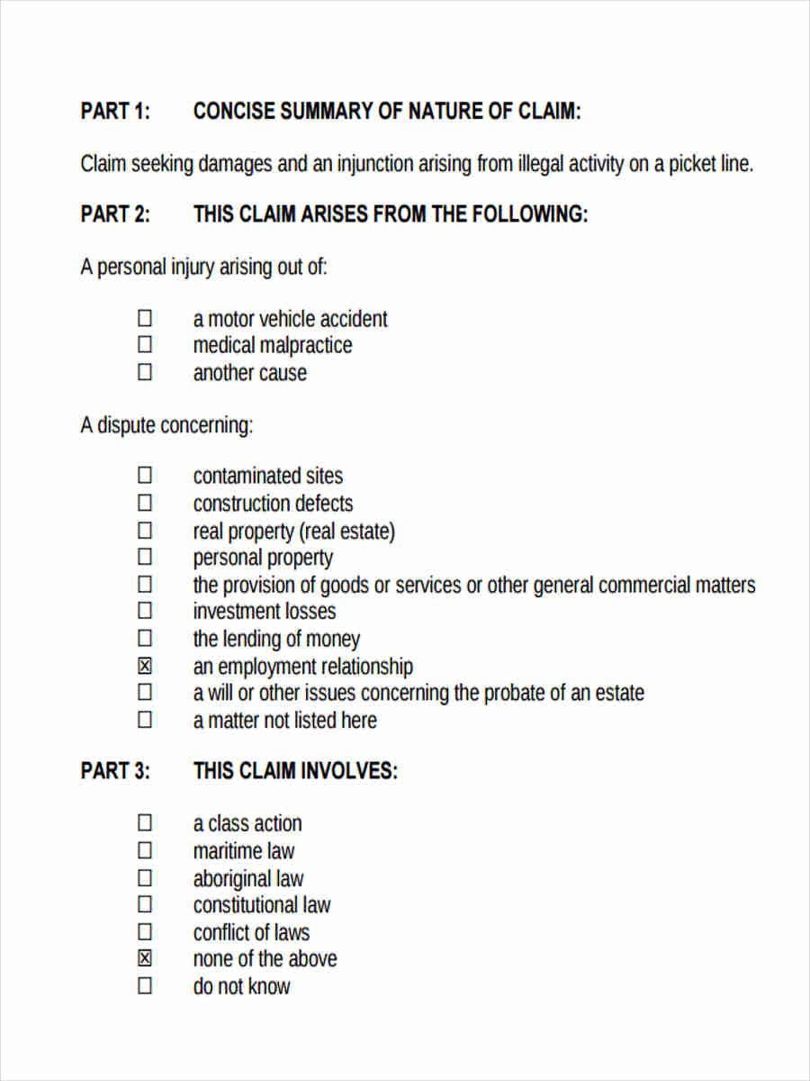 8 Notice of Claim Form Samples - Free Sample, Example 