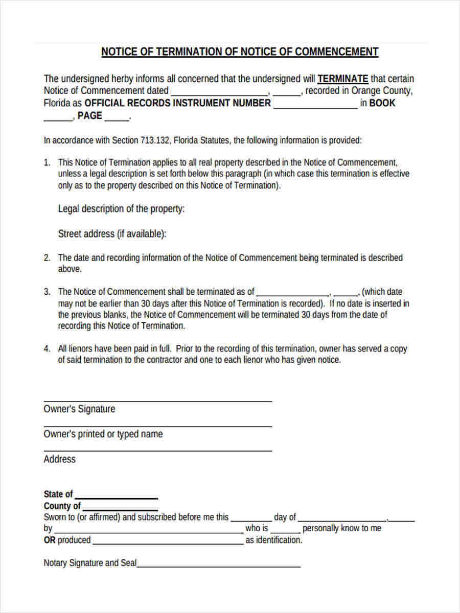 Pasco County Florida Notice Of Commencement Form