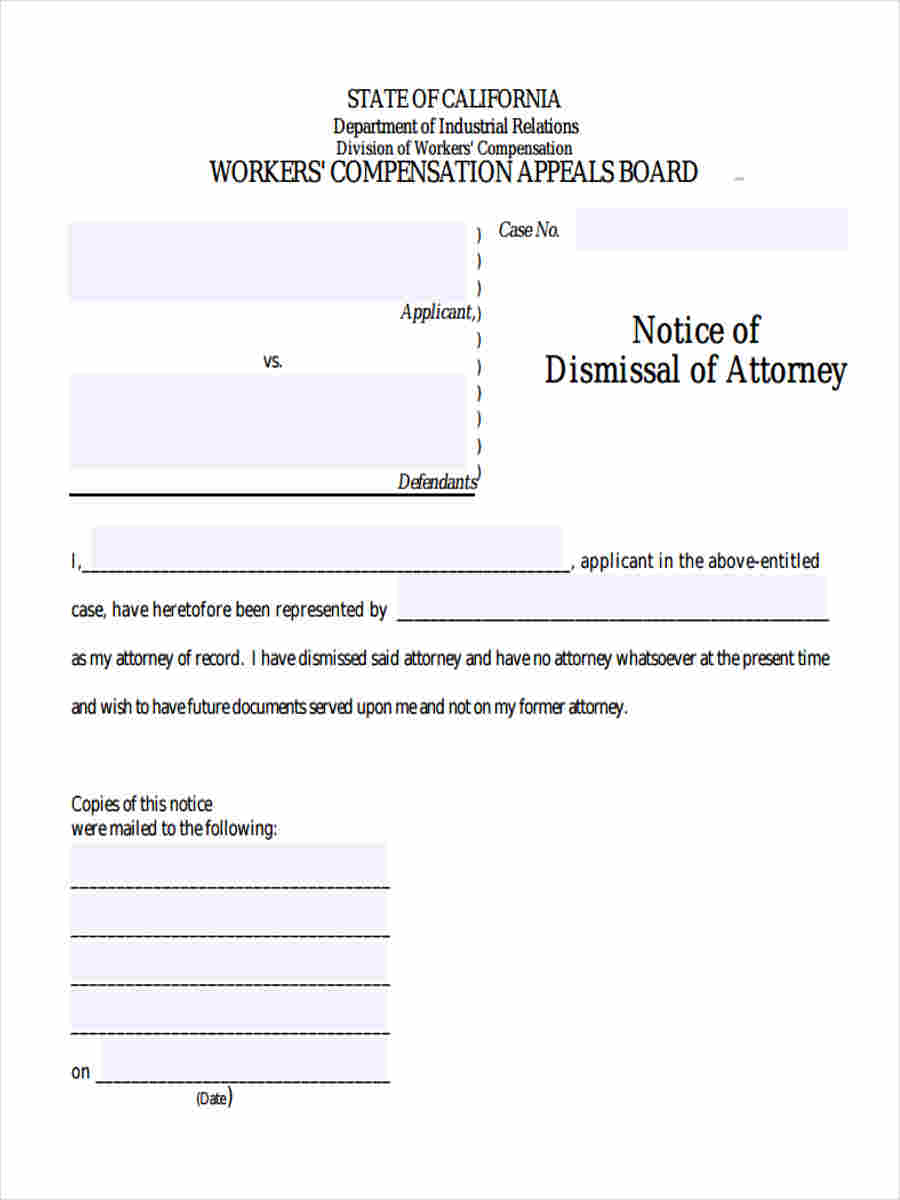 FREE 5  Sample Notice of Dismissal Forms in MS Word PDF