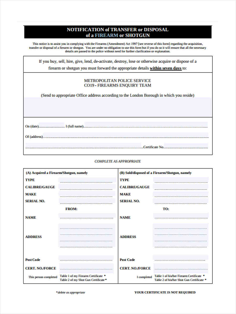 FREE 21+ Notice of Disposal Forms in MS Word  PDF With Certificate Of Disposal Template
