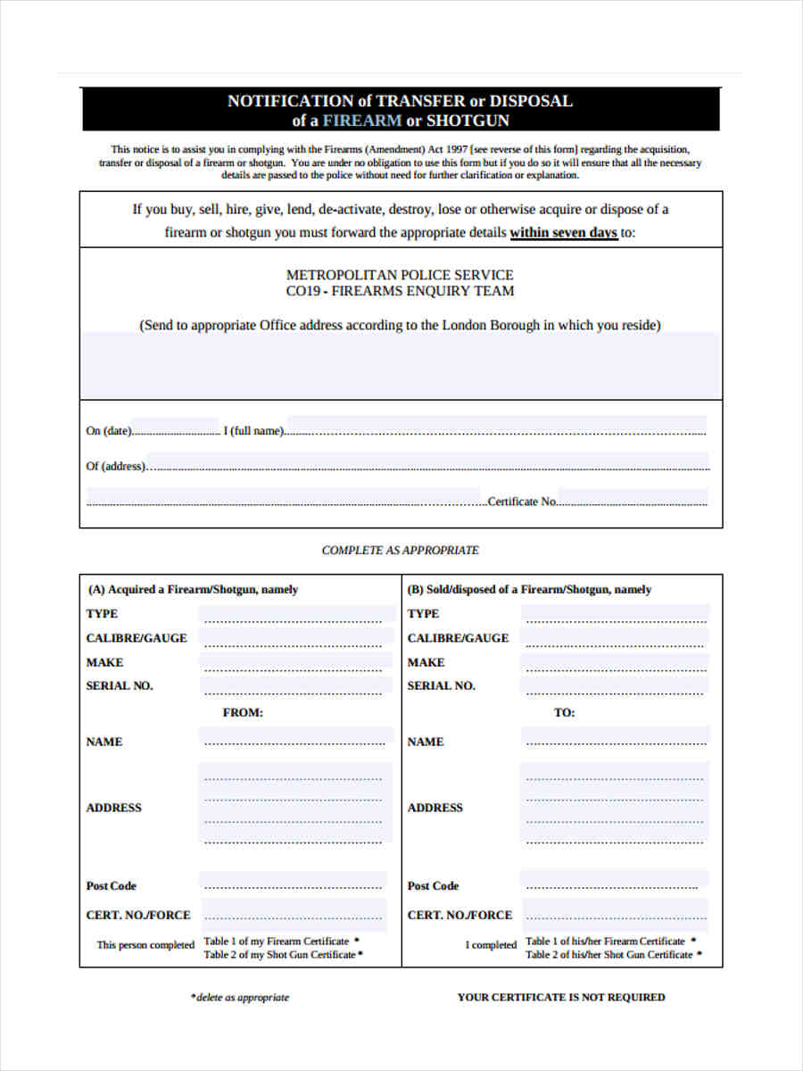 FREE 11+ Notice of Disposal Forms in MS Word  PDF For Certificate Of Disposal Template