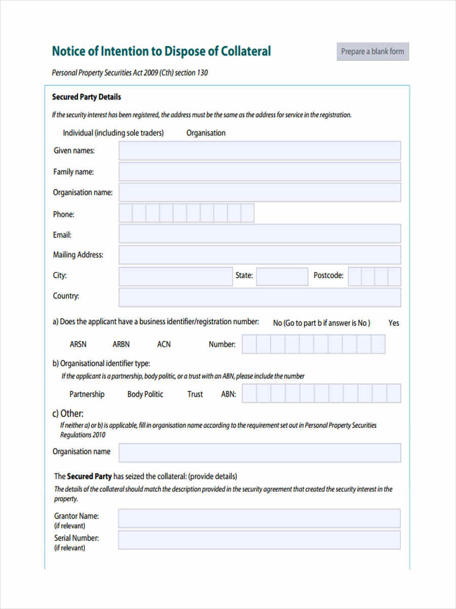 FREE 5+ Notice of Disposal Forms in MS Word PDF