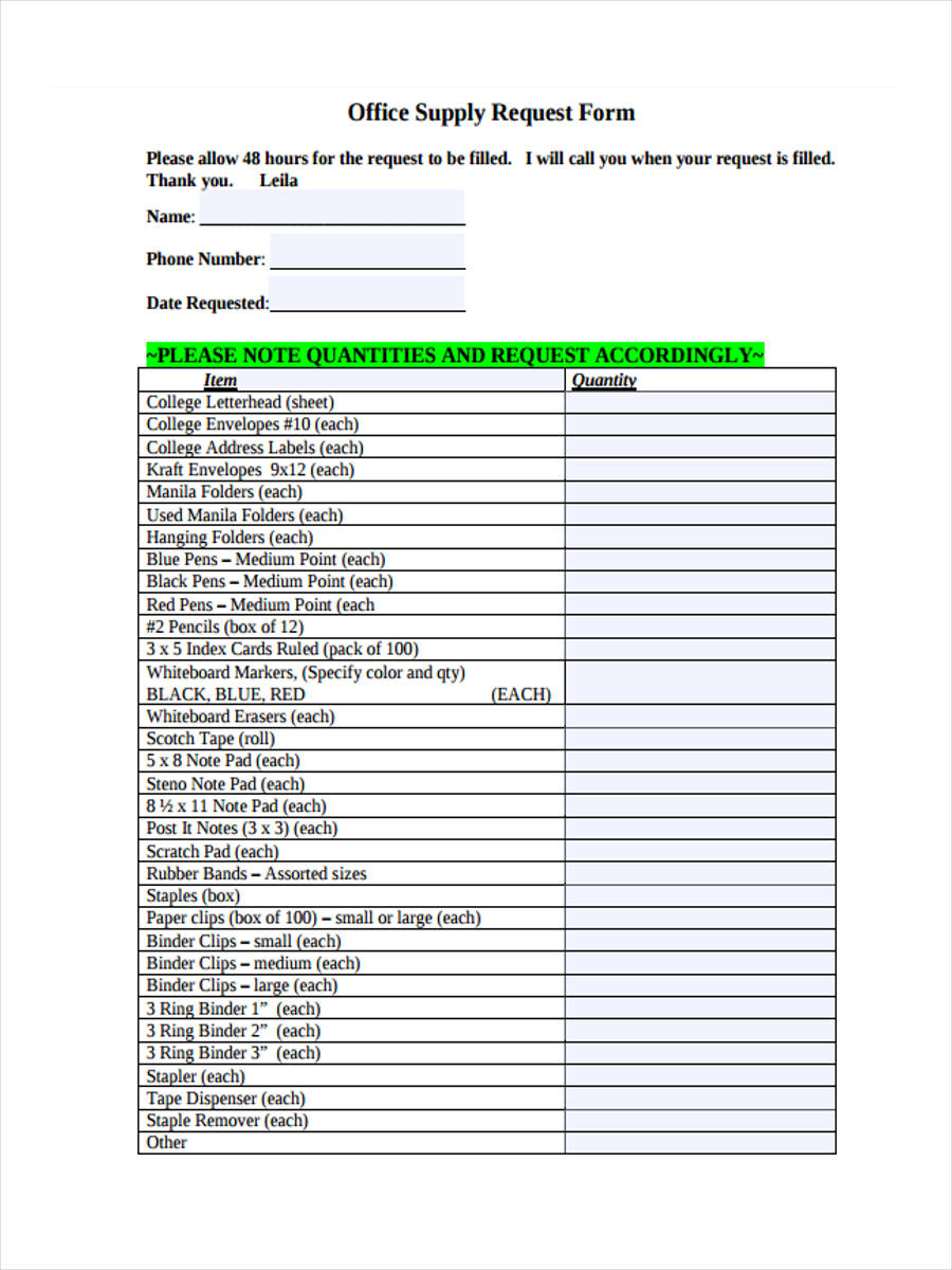 FREE 9+ Supply Requisition Forms in PDF | Ms Word | Excel