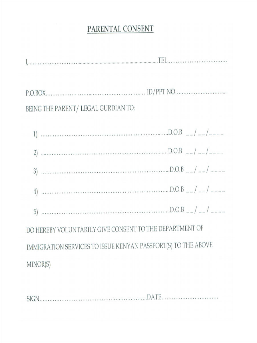 FREE 15+ Parental Consent Form Samples, PDF, MS Word, Google Docs, Excel