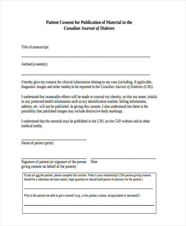 patient consent form