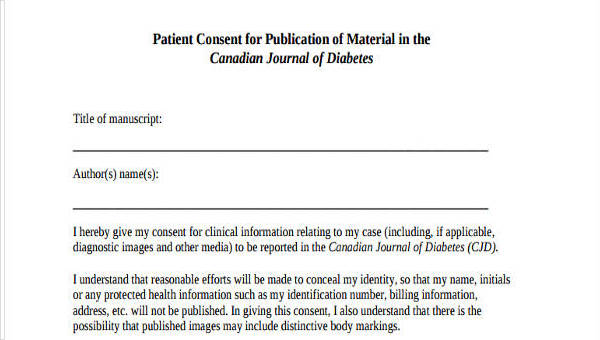 patient consent form