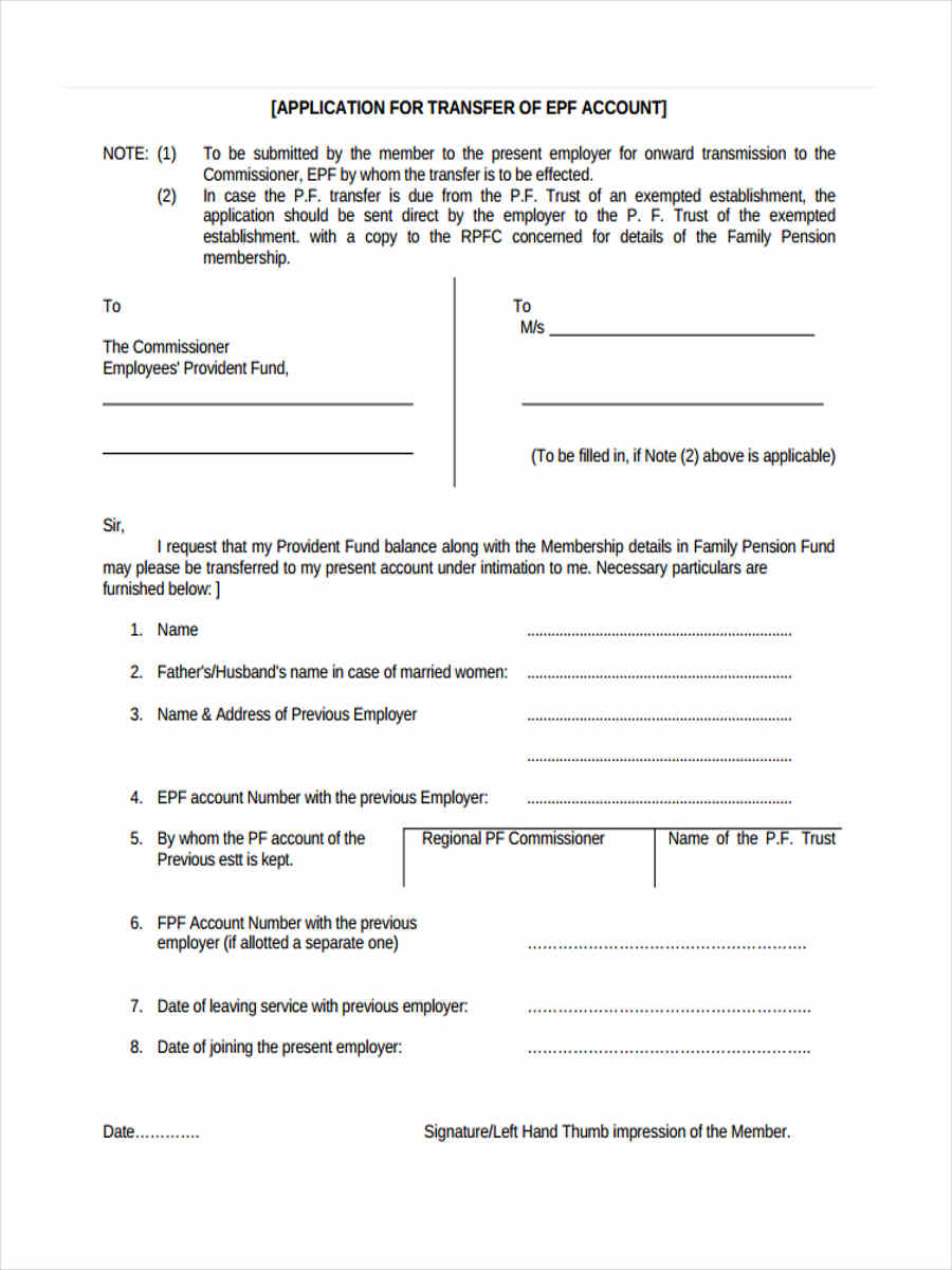 Free 7 Fund Transfer Forms In Pdf Ms Word Excel 9858