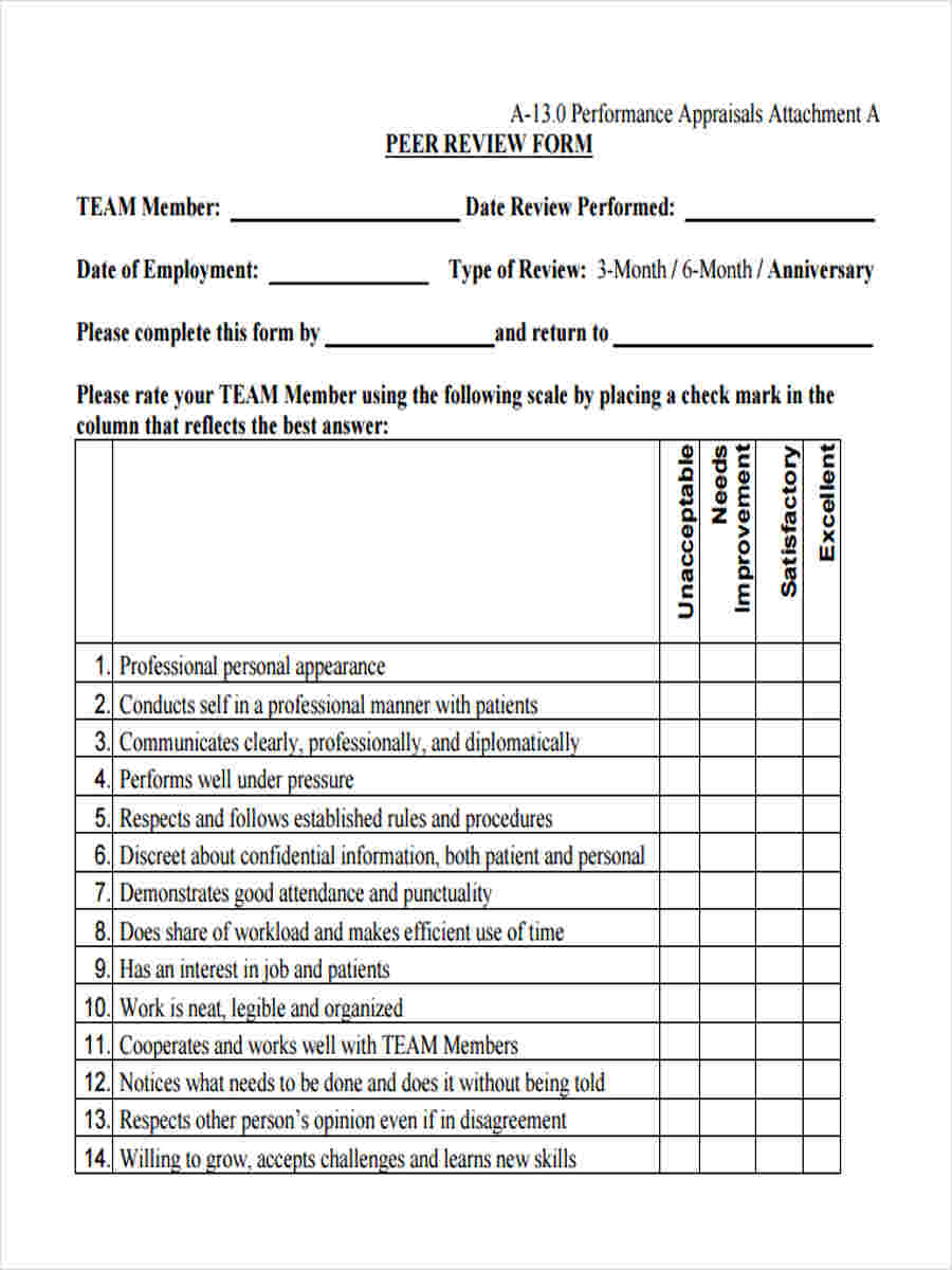 performance appraisal peer review