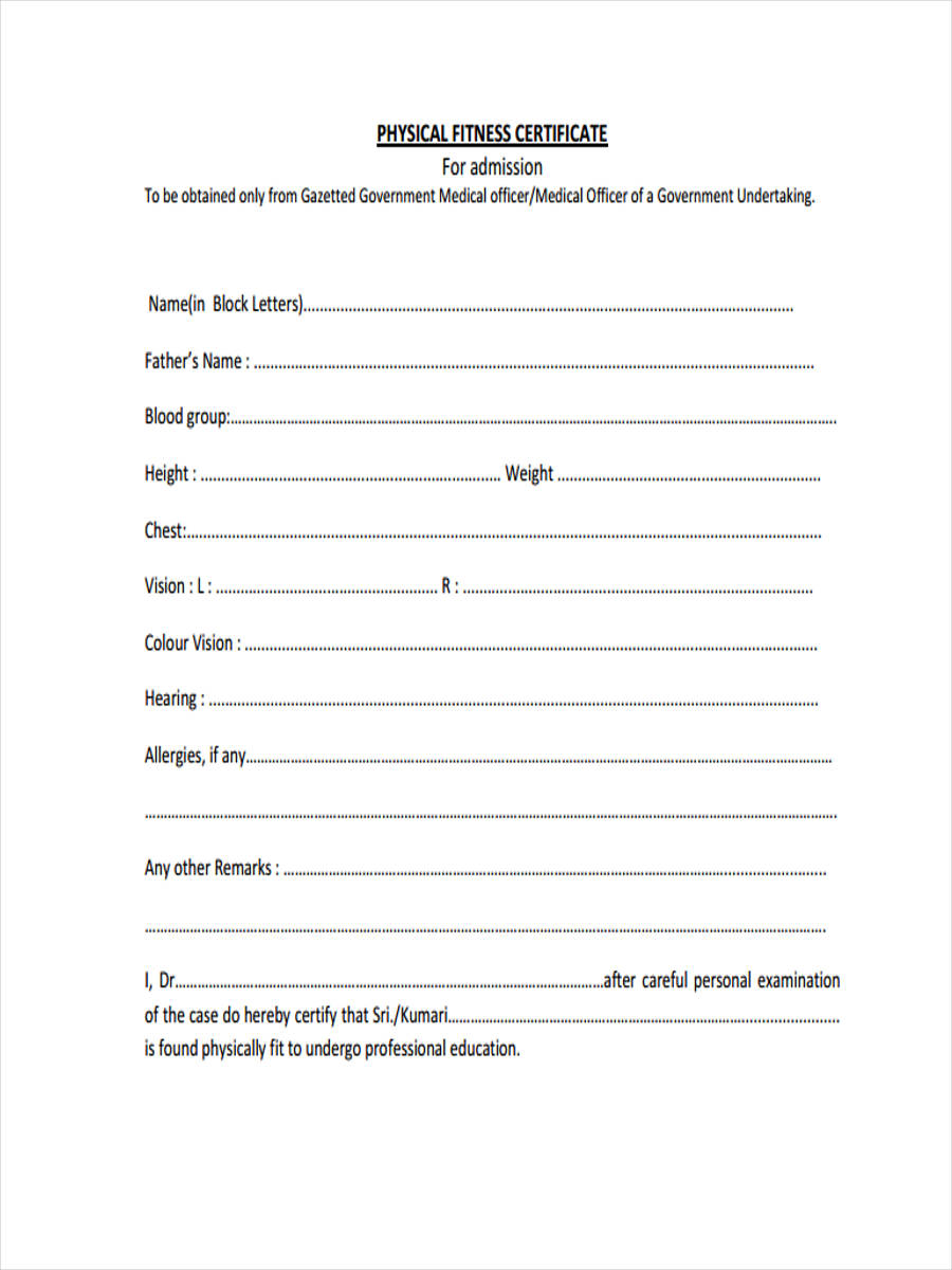 FREE 6+ Physical Fitness Forms in PDF