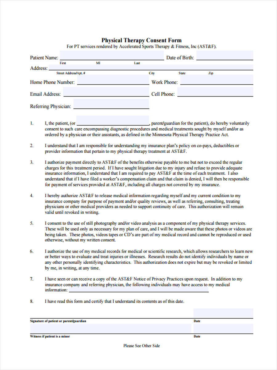 Free 7 Therapy Consent Forms In Pdf