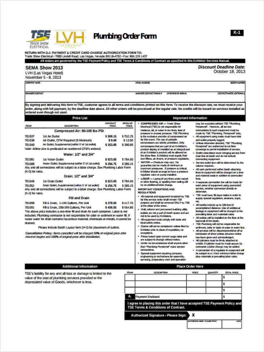 Free 6 Plumbing Invoice Forms In Pdf