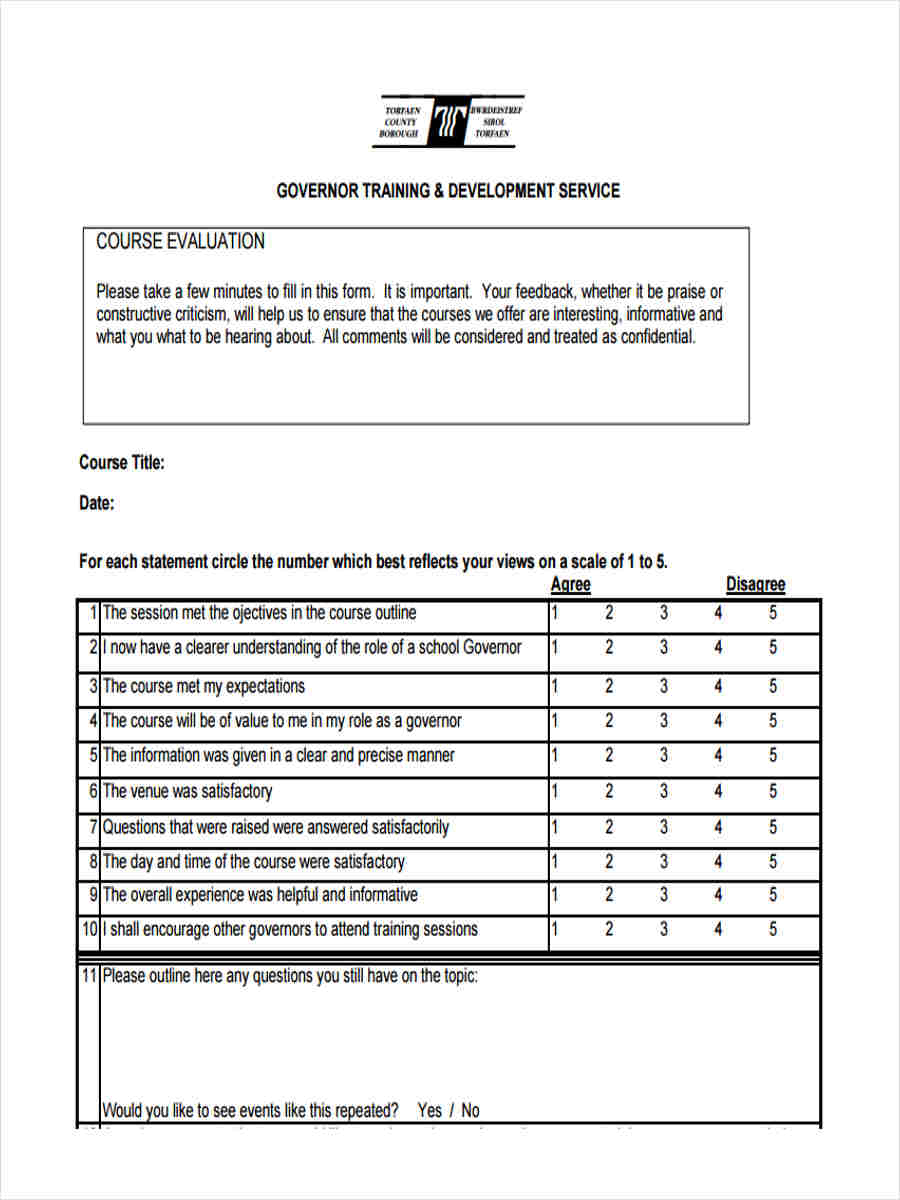 FREE 7+ Training Review Forms in PDF | MS Word