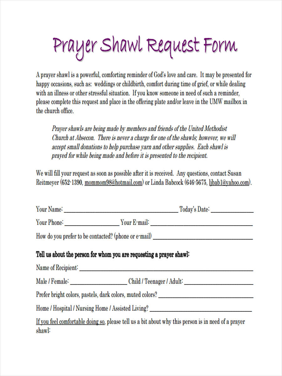 FREE 9 Prayer Request Forms In PDF
