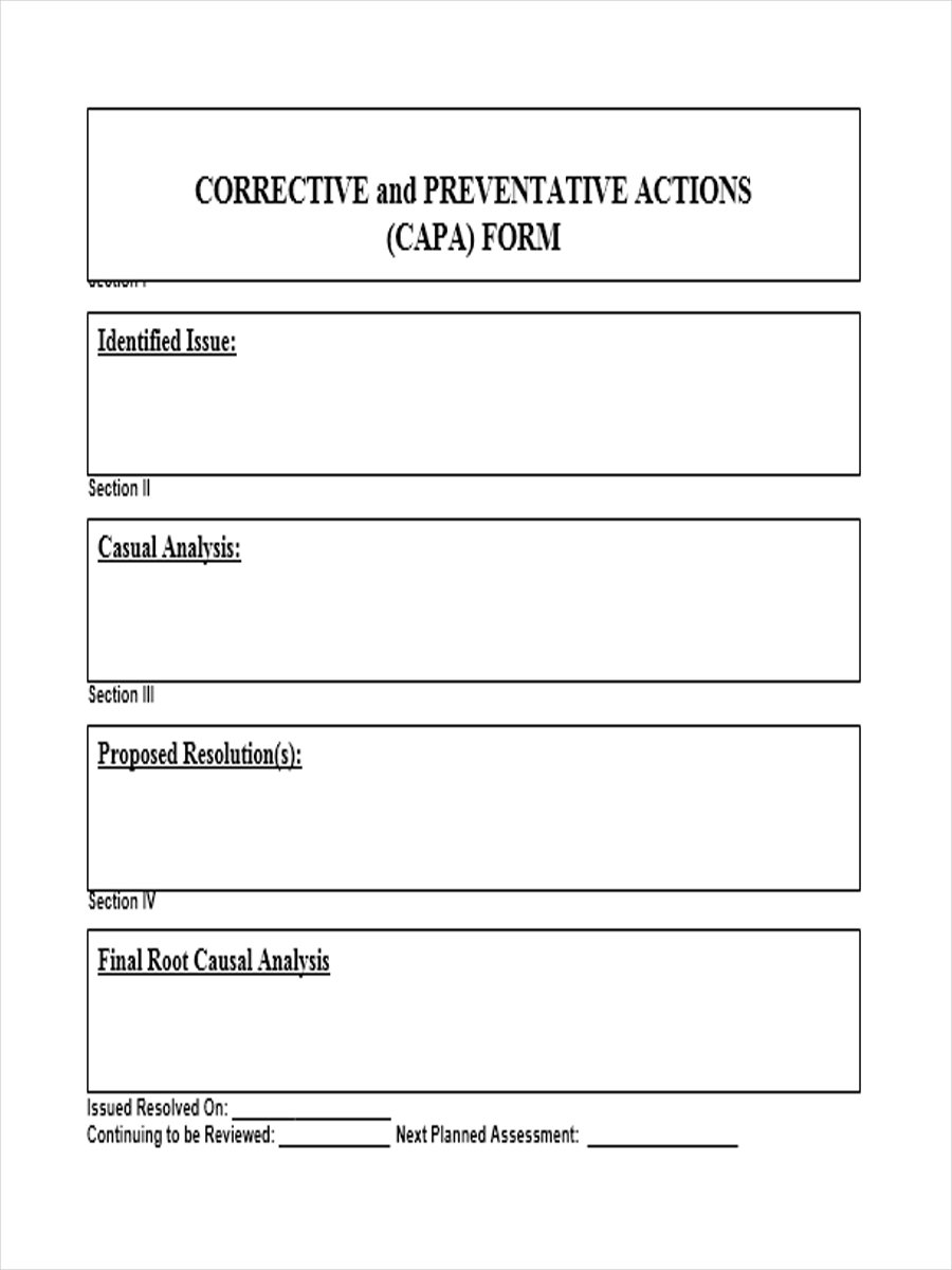 FREE 7+ Sample Preventive Action Forms in MS Word | PDF | Excel