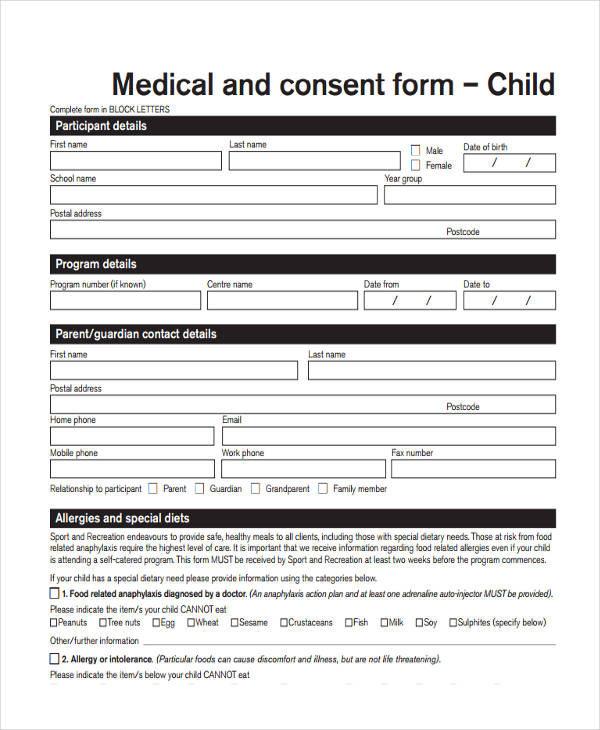 FREE 22+ Medical Consent Forms in PDF | Ms Word