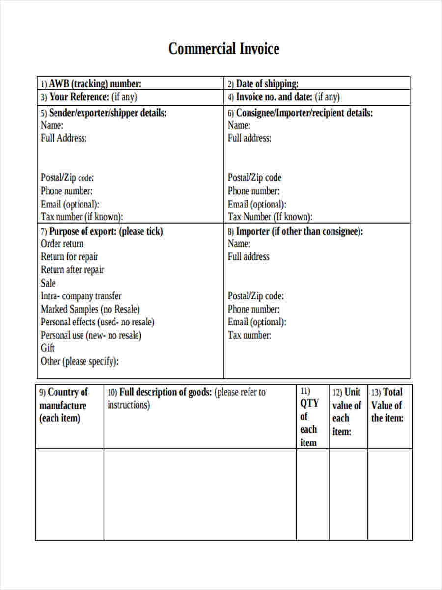 FREE 8+ Printable Invoice Forms in MS Word | PDF | Excel