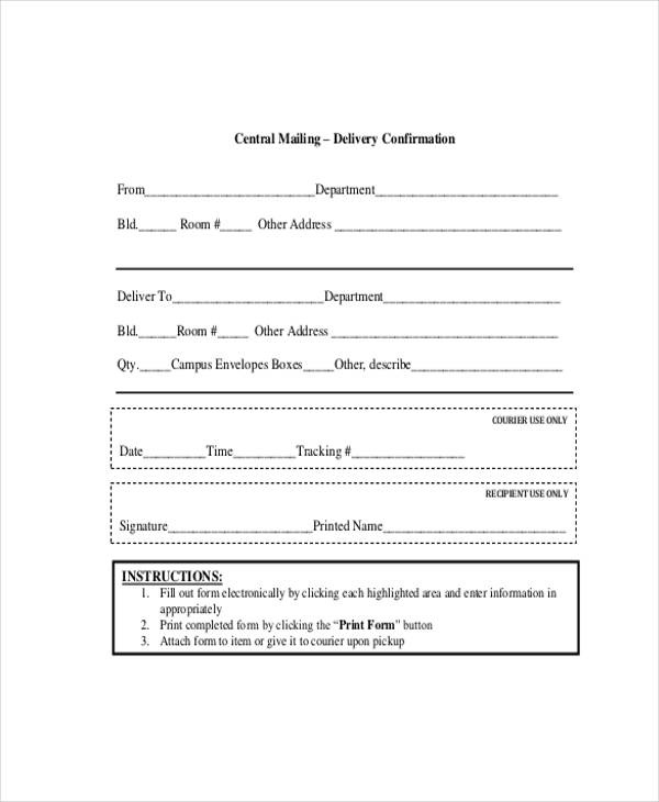 printable delivery form