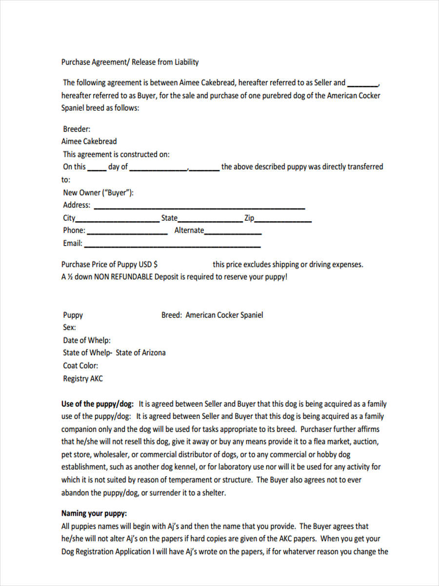 FREE 5+ Sample Dog Bill of Sale Forms in PDF