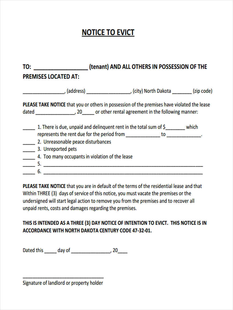 FREE 7+ Eviction Notice Forms in PDF