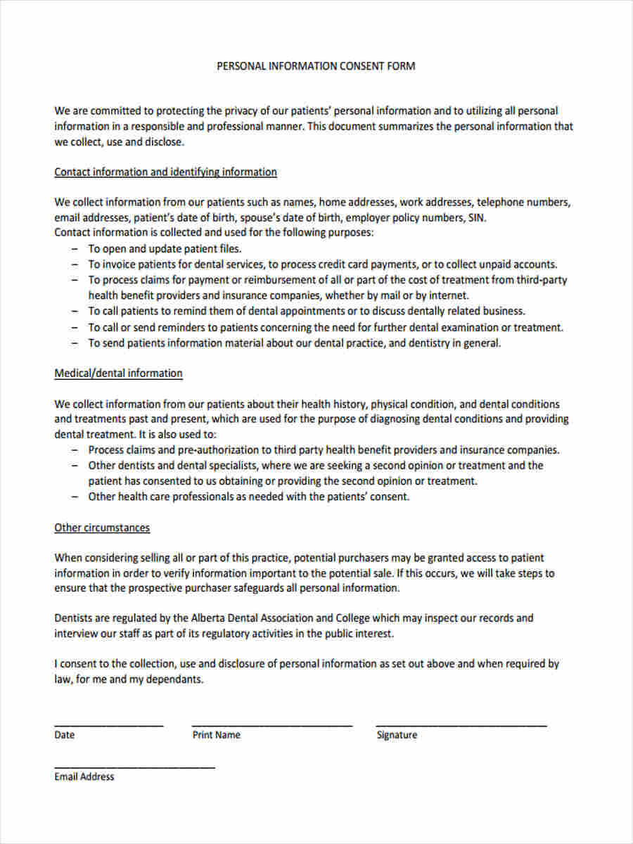 Privacy Consent Form Template 1818