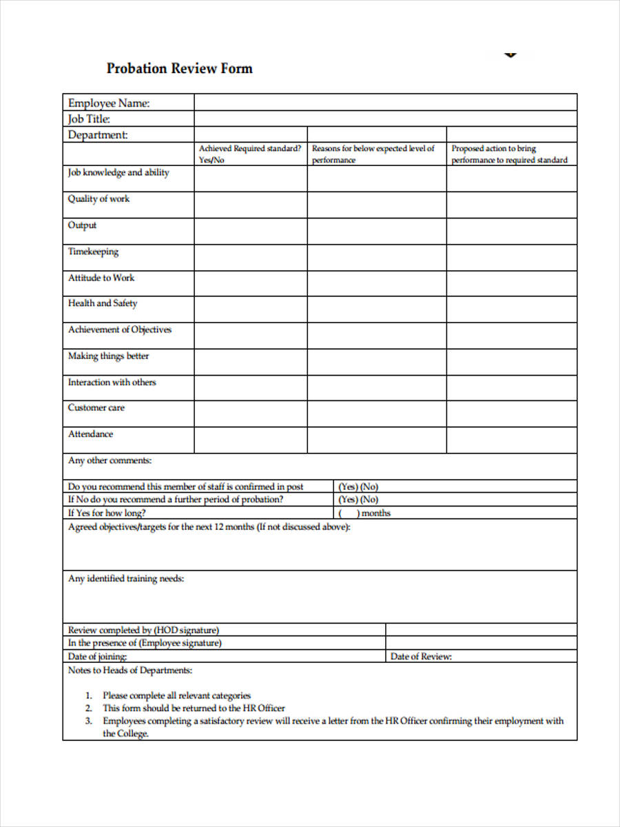 free-15-probation-review-form-samples-pdf-ms-word-google-docs