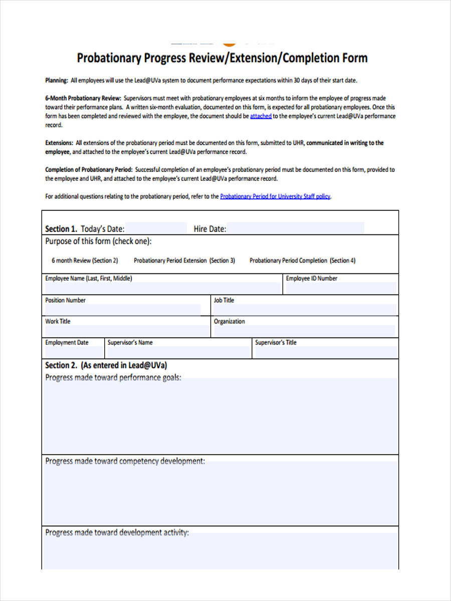 FREE 15+ Probation Review Form Samples, PDF, MS Word, Google Docs