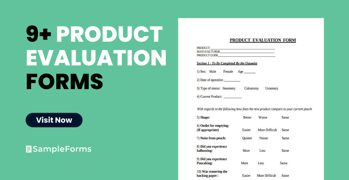 product evaluation form