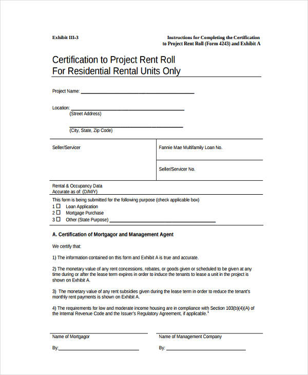 project rent roll