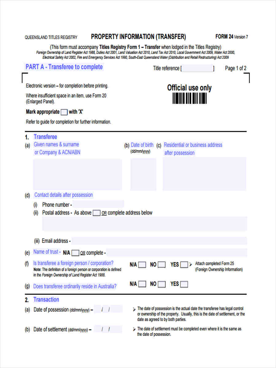 Free 38 Transfer Forms In Pdf