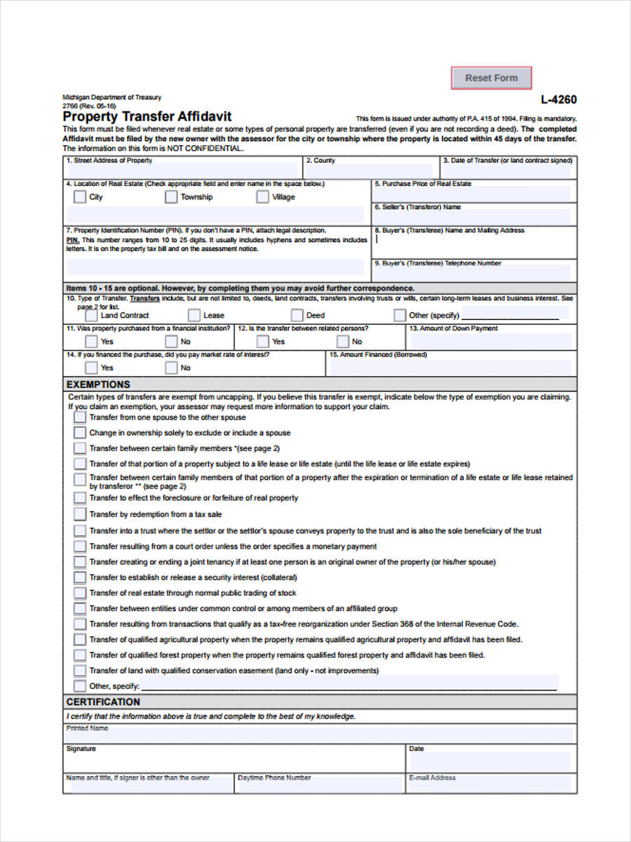 Free 7 Deed Transfer Forms In Pdf Ms Word