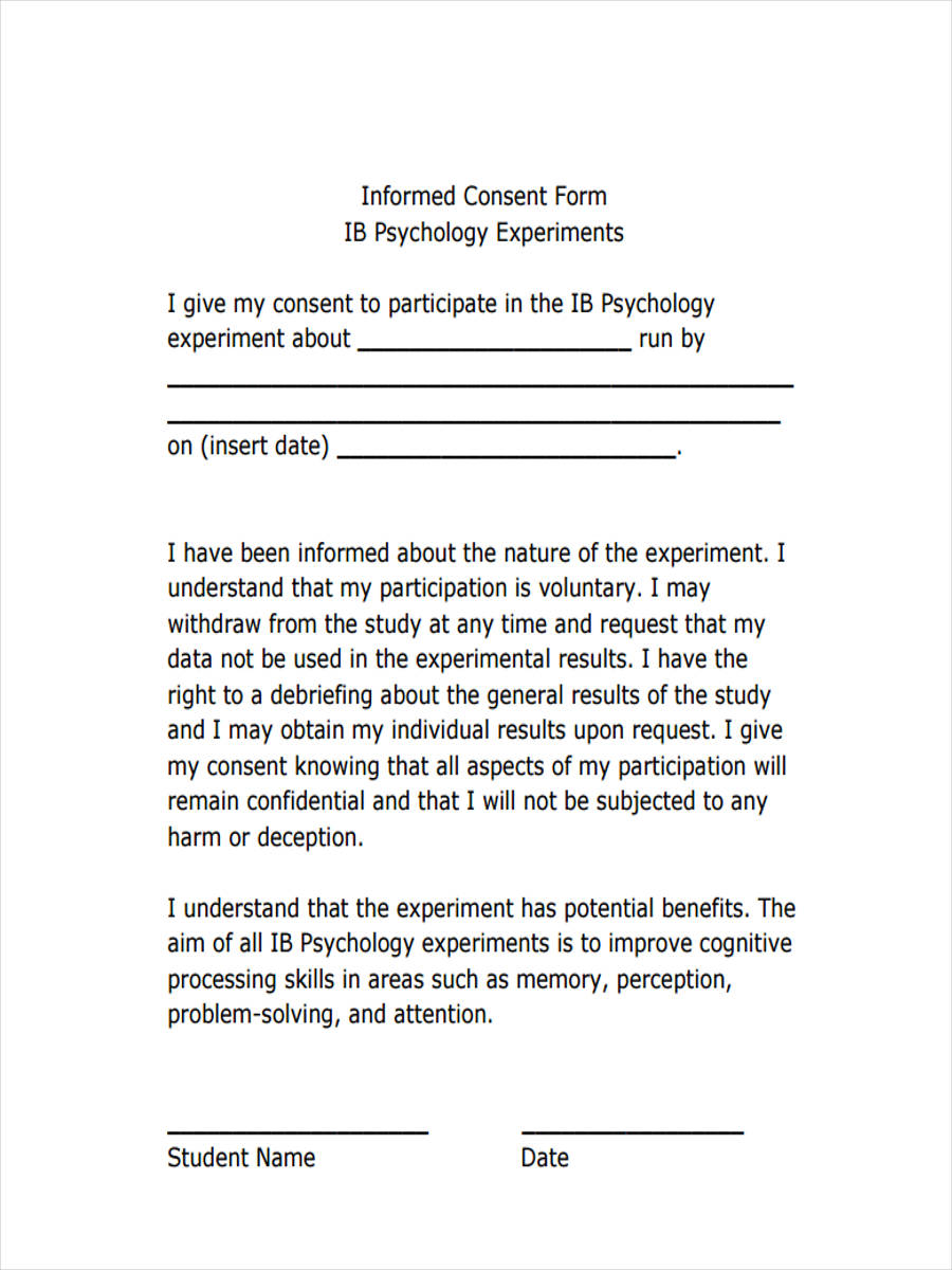 FREE 7+ Psychology Consent Forms in PDF