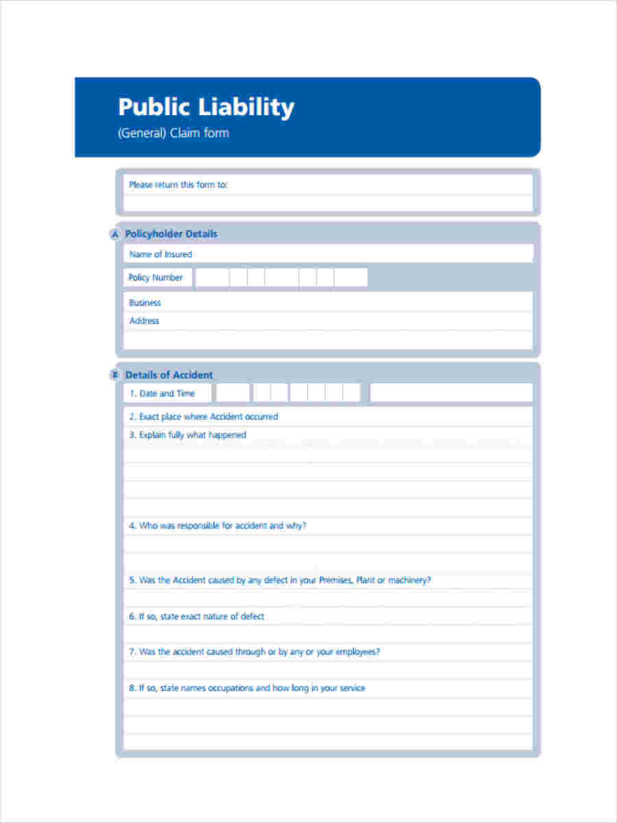 Liability Example, Format Form 9+ FREE in Sample, Claim