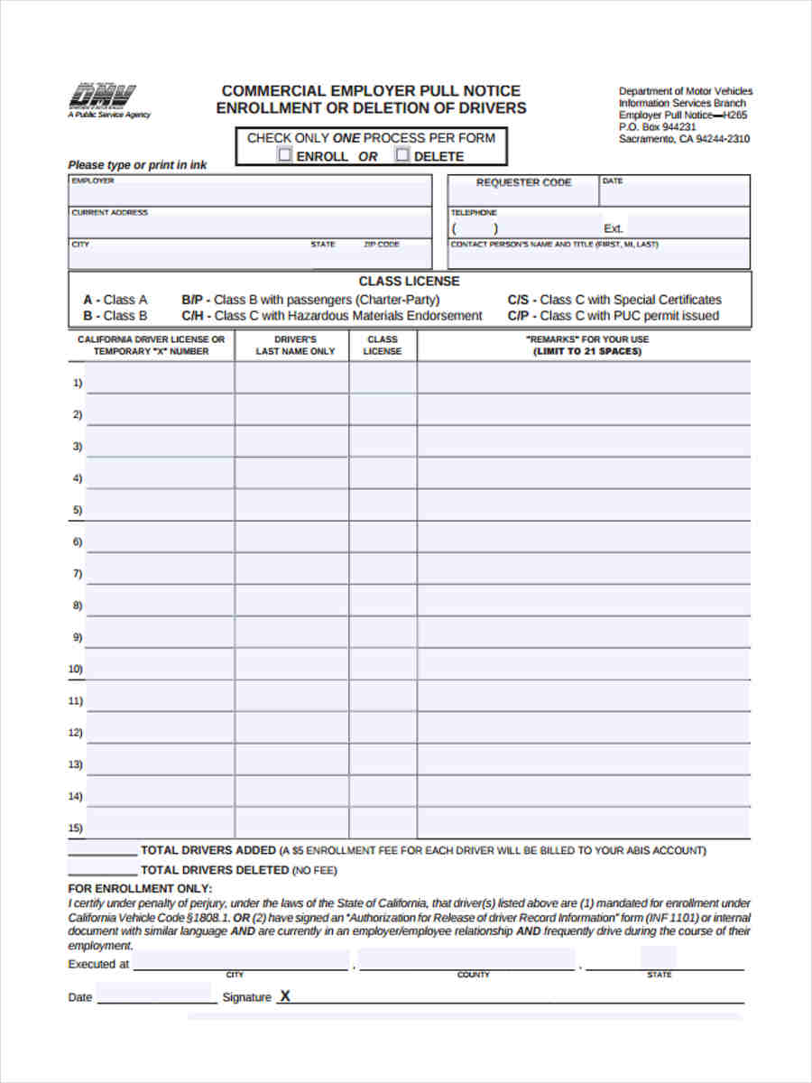 6 Pull Notice Form - 5+Free Documents in Word, PDF