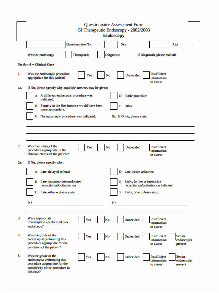 questionnaire assessment