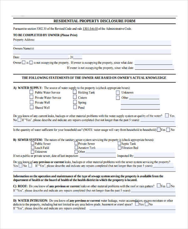 What Is A Real Estate Disclosure Statement