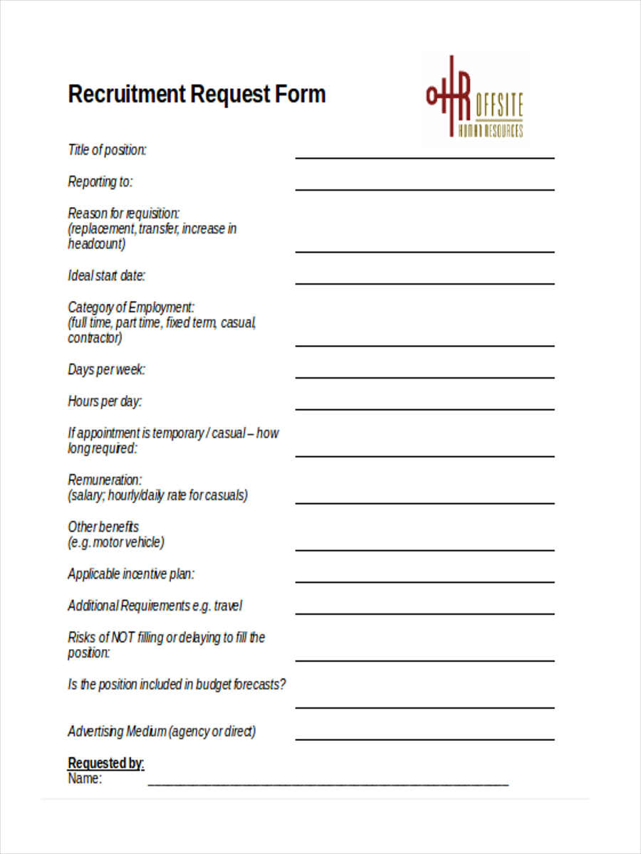 Position Requisition Form Inspirational Recruitment Forms And Templates 