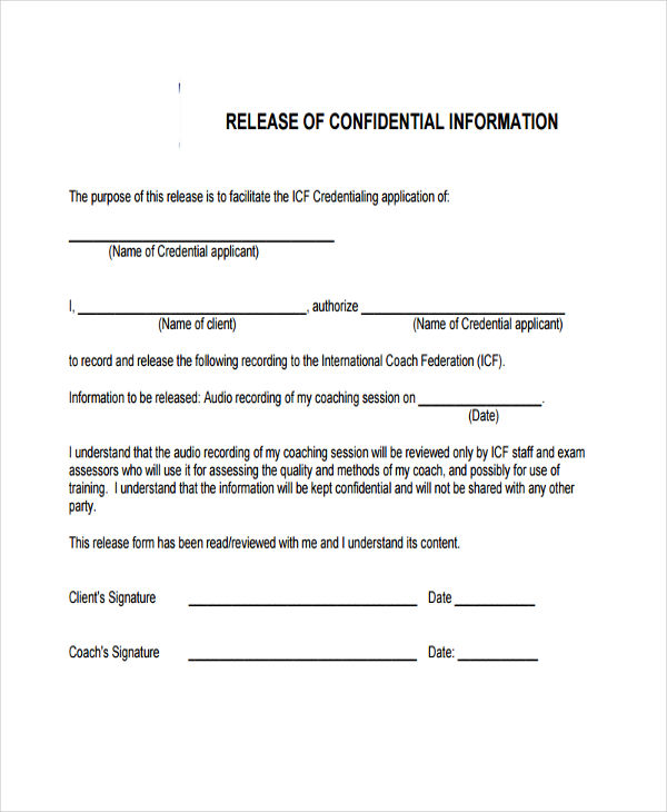 release of confidential