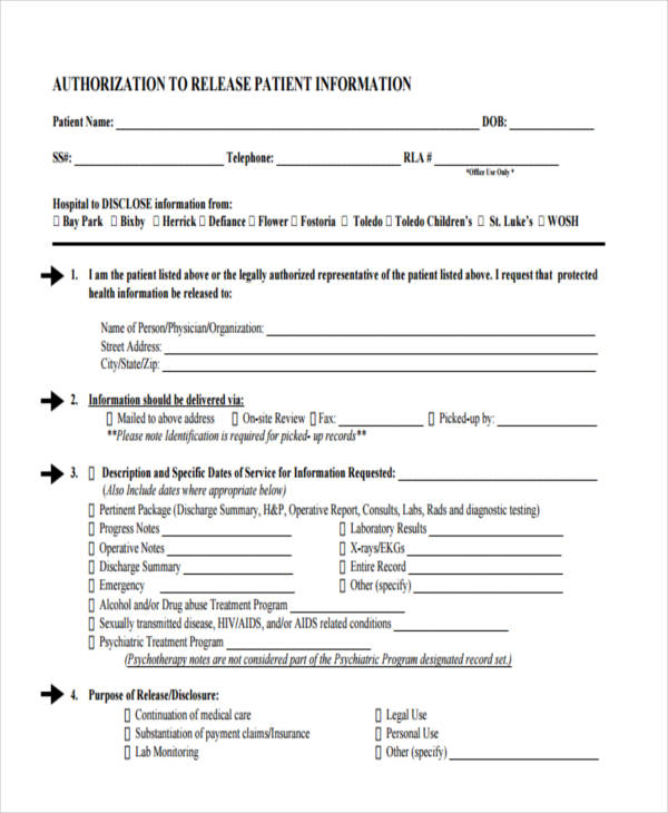 release of patient information