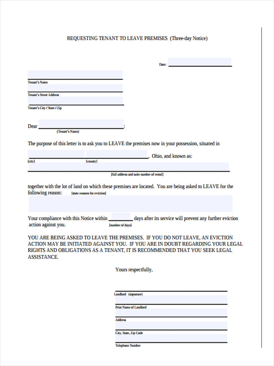 FREE 6 3 Day Notice Forms In MS Word PDF