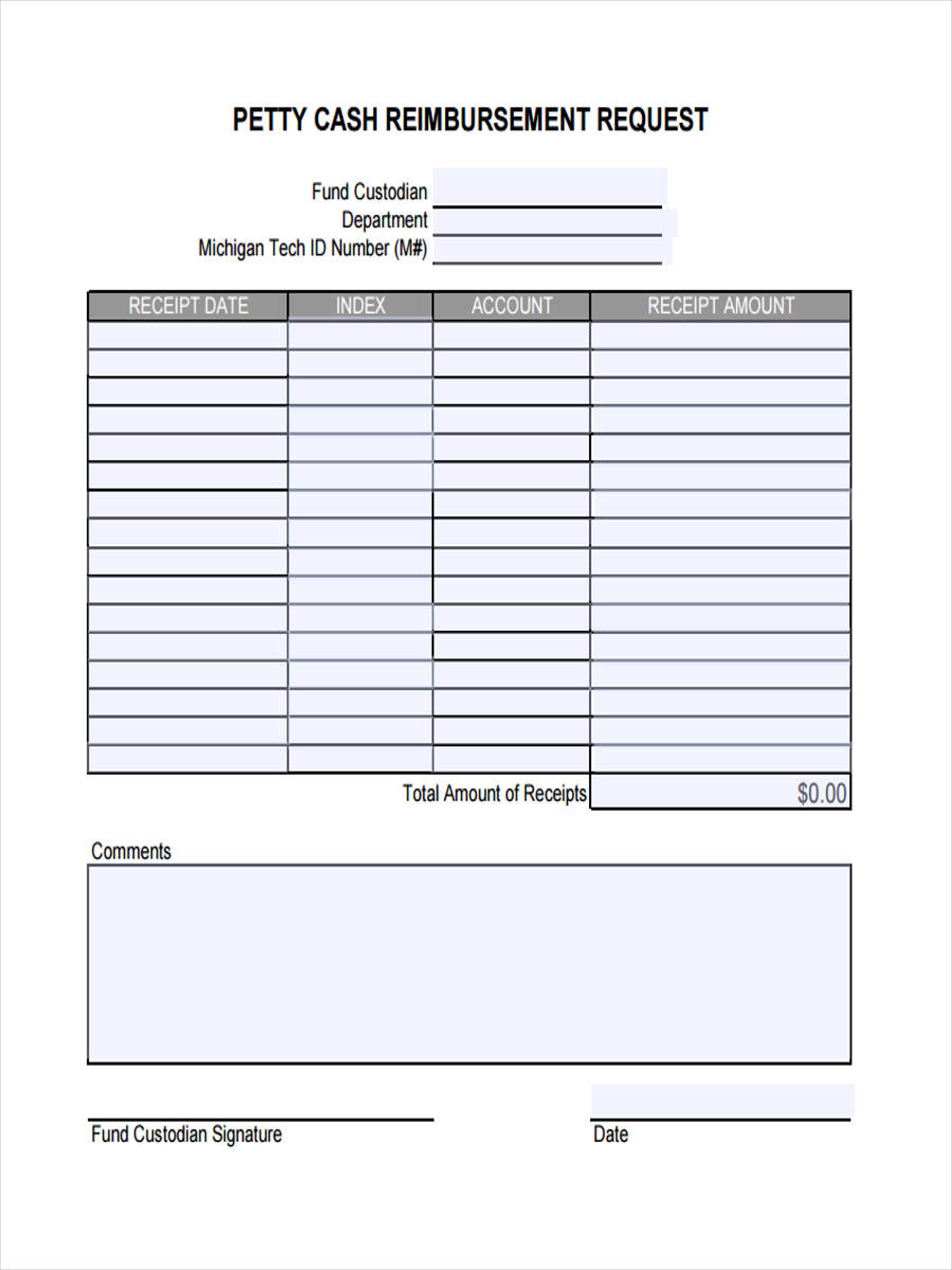 monthly expenses form reimbursement