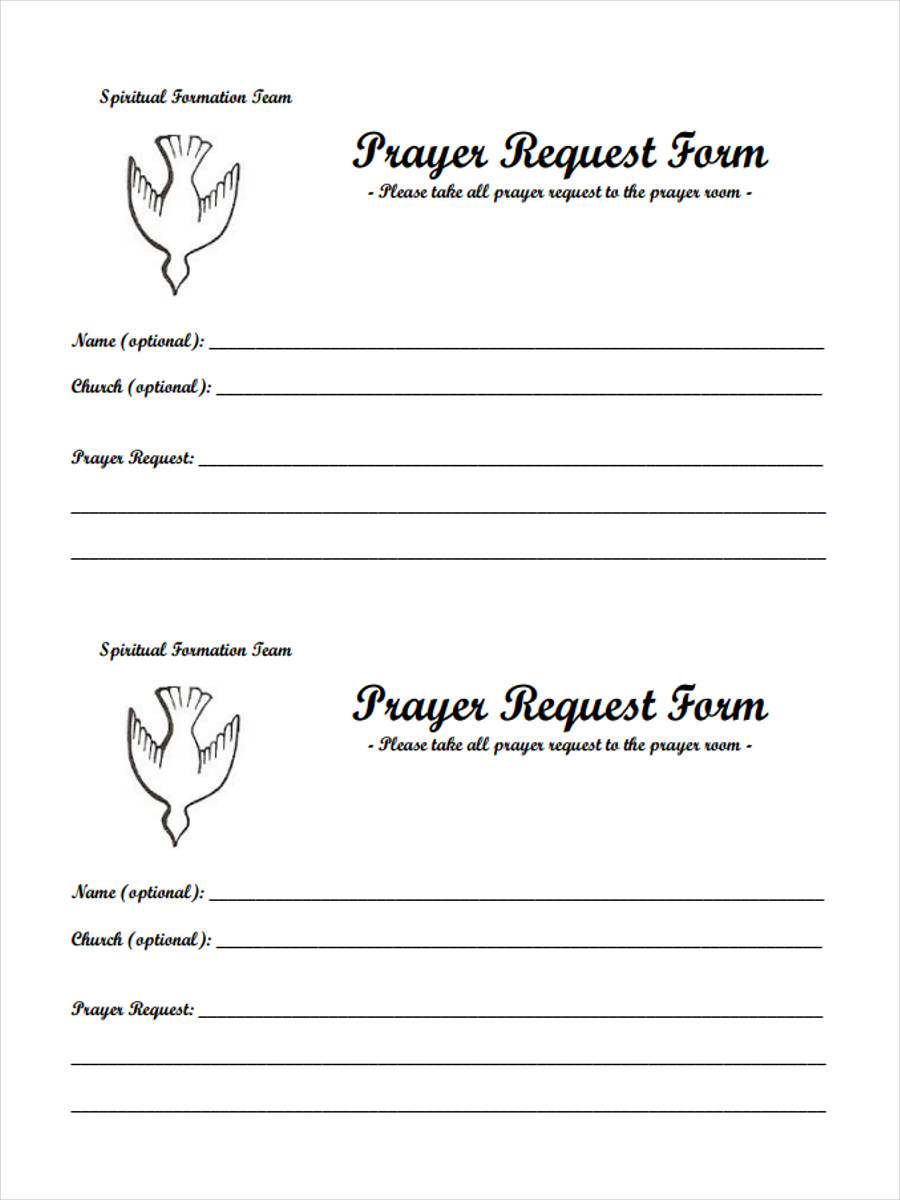 Free 9 Prayer Request Forms In Pdf 2305