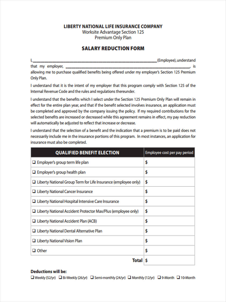 Salary Reduction Agreement Template