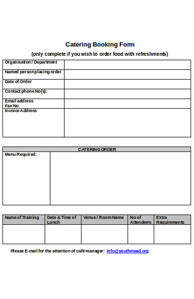 sample catering invoice form
