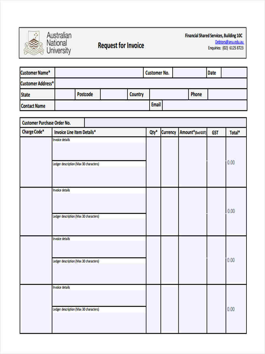 FREE 9+ Invoice Request Forms in MS Word | PDF | Excel