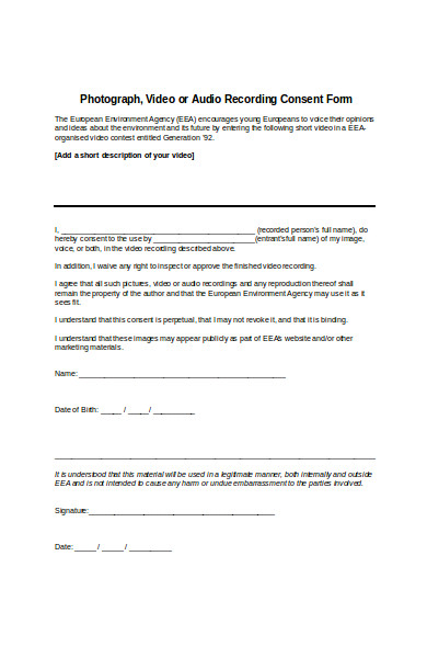 sample video consent form