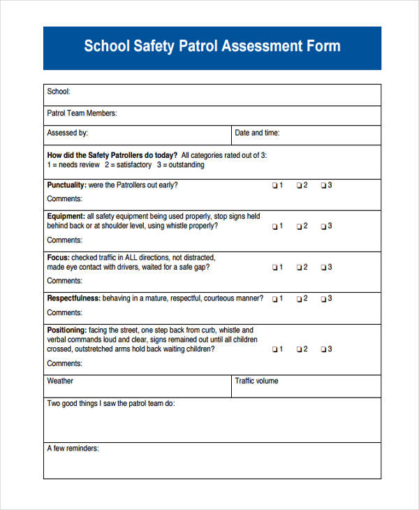 school safety patrol assessment