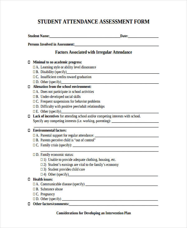 FREE 10+ School Assessment Forms in PDF